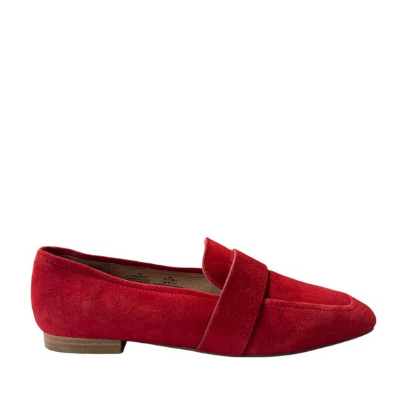 Halogen Womens Red Suede Loafers Size 8 - Picture 1 of 10